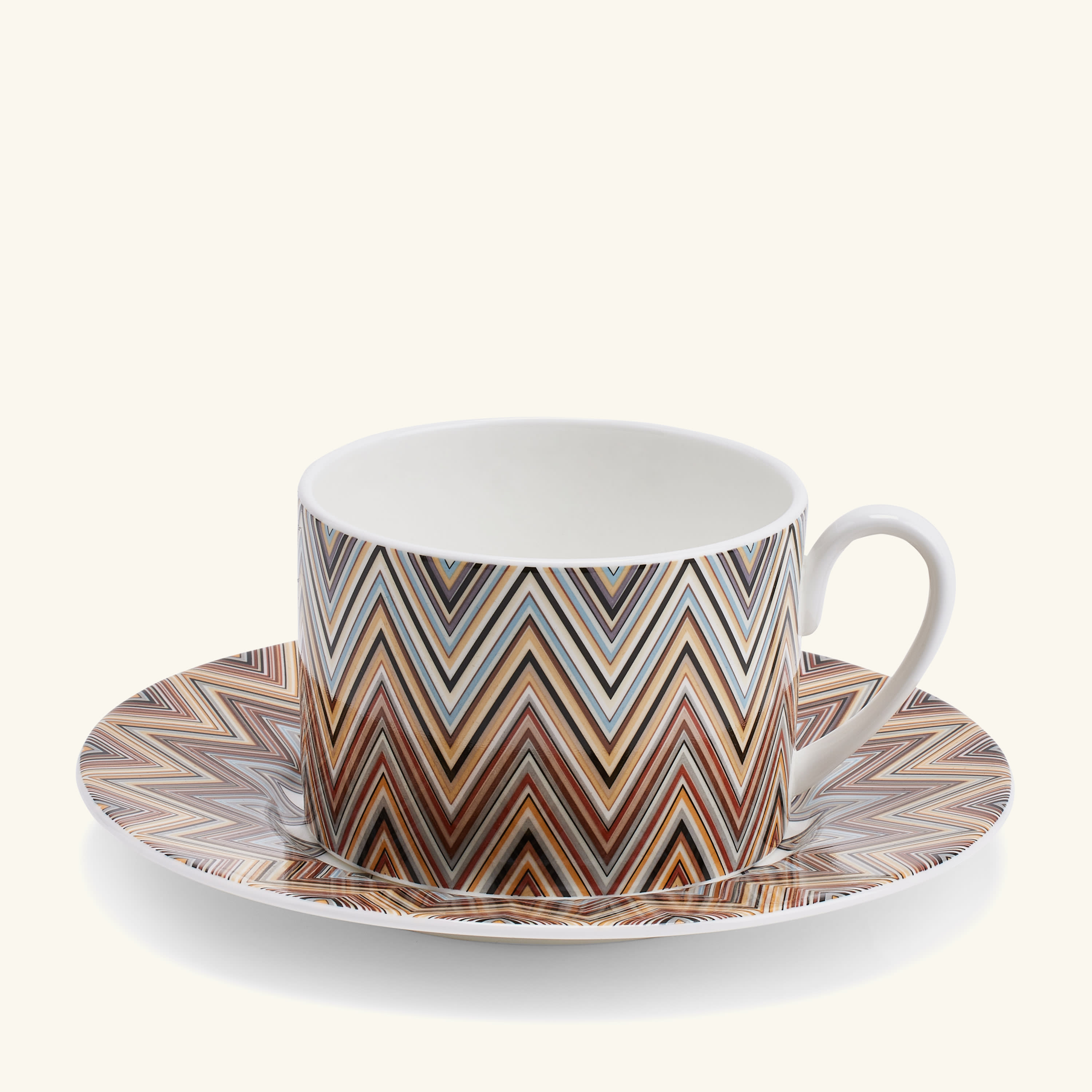 

Set Of 6 Zig Zag Jarris Tea Cup & Saucer