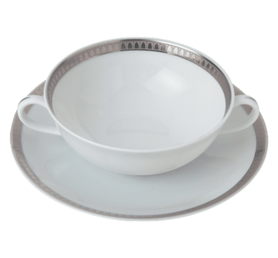 

Malmaison Platine Cream Soup Cup & Saucer