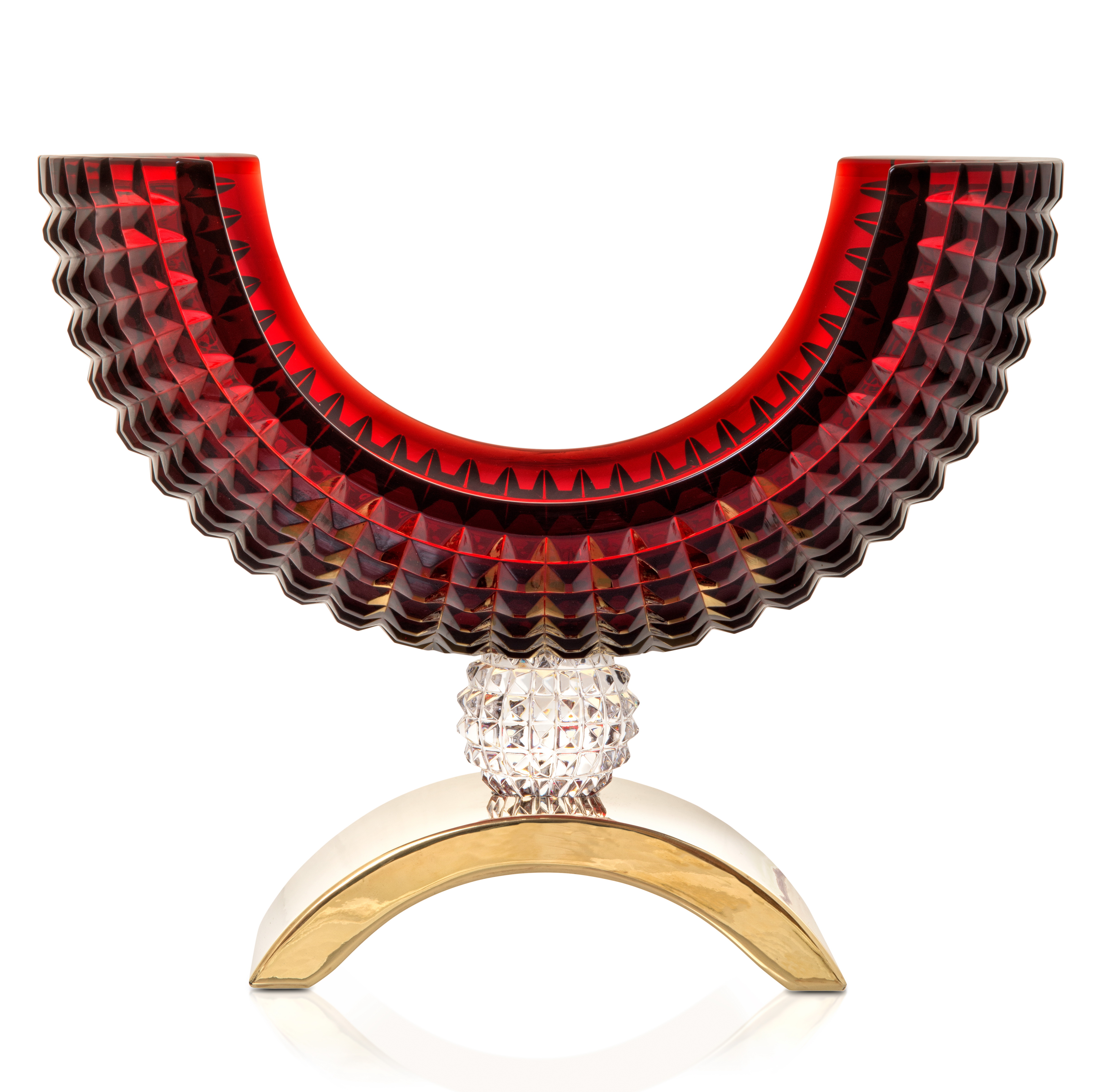 

Luxe Red Bowl With Gold Base