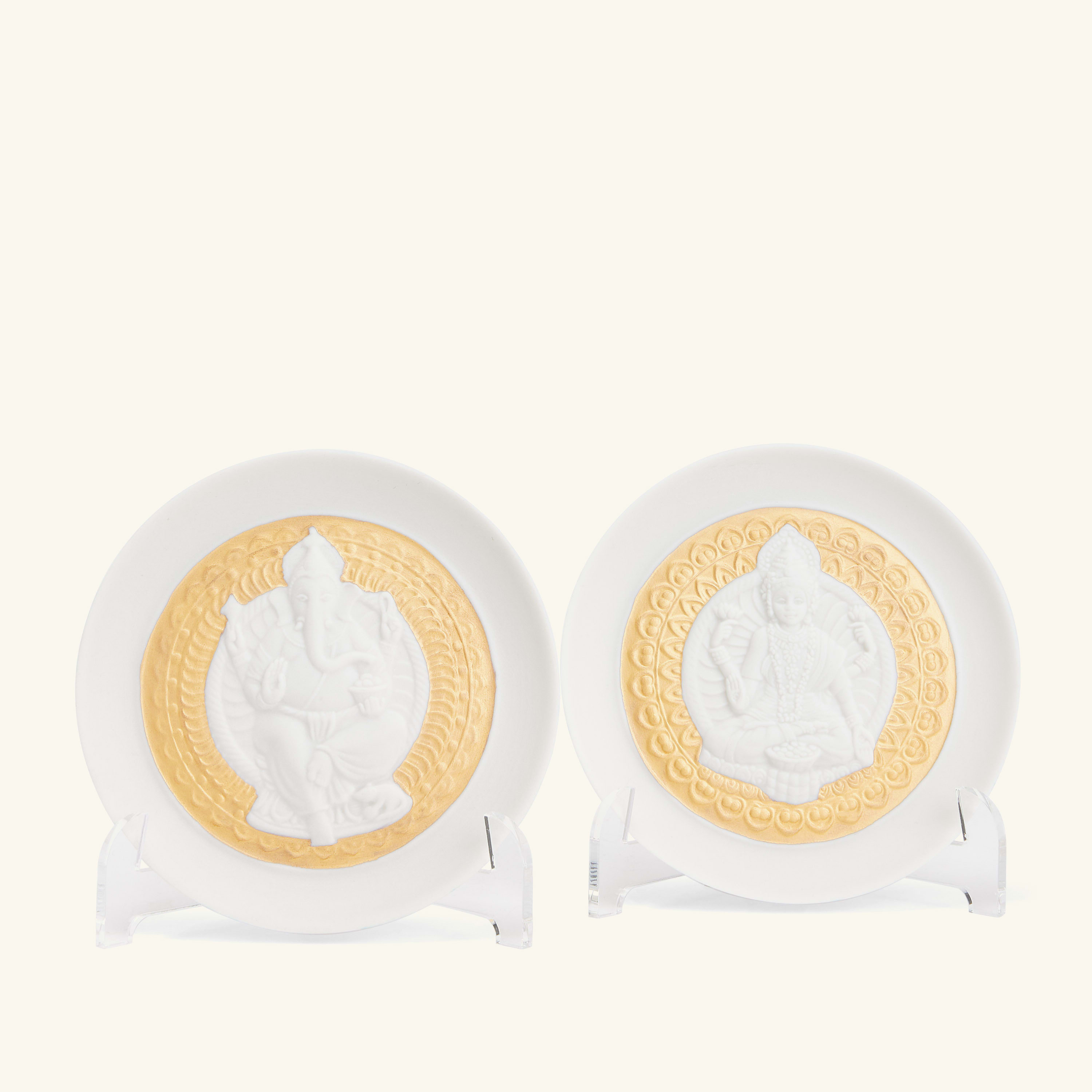 

Goddess Lakshmi And Lord Ganesha Decorative Plates Set