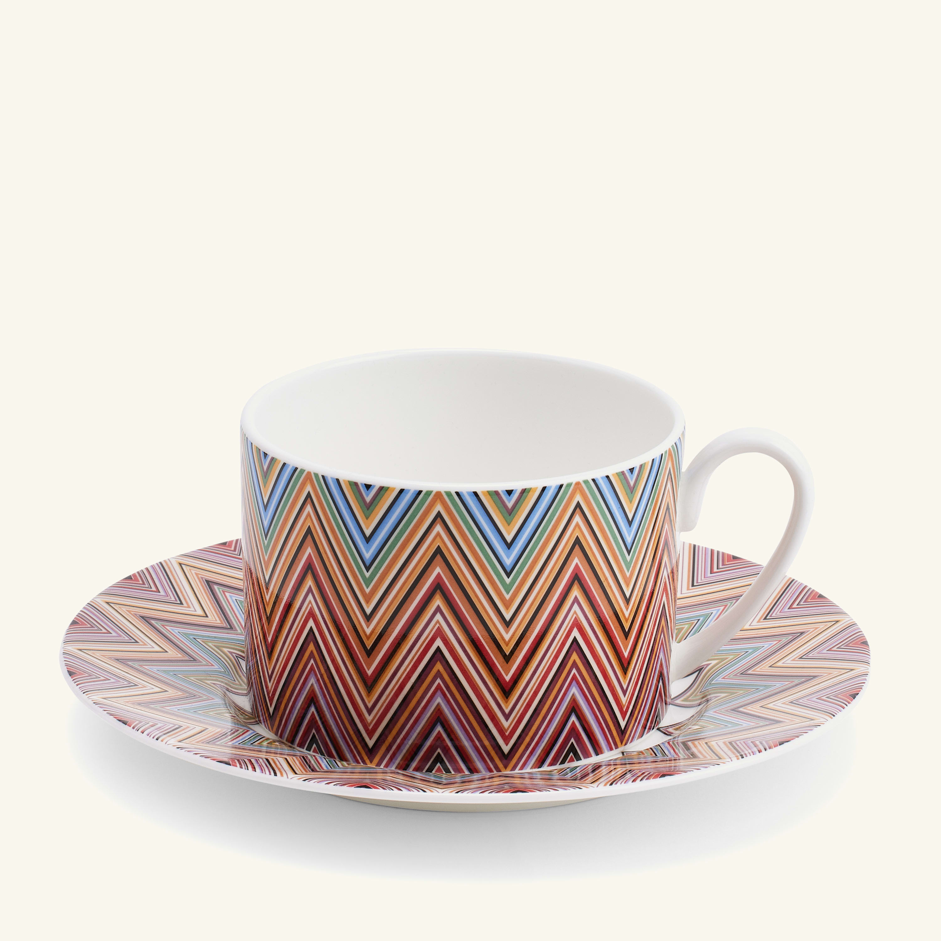 

Set Of 6 Zig Zag Jarris Tea Cup & Saucer