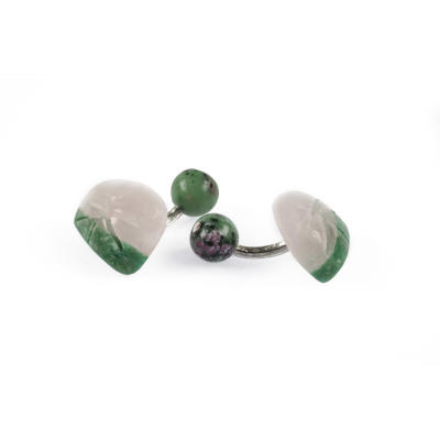 

Mazlo Cufflinks Rose Quartz Aventurine Zoisite Silver. With Box