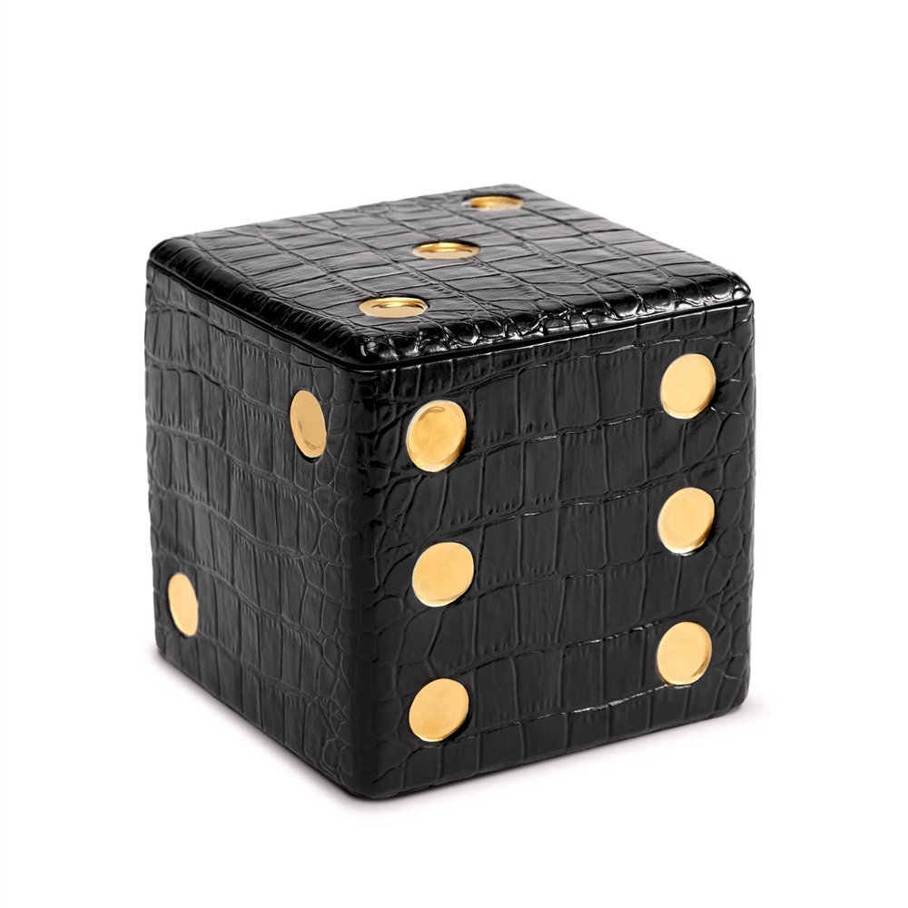 

L'Objet Black Croc Dice Decorative Box