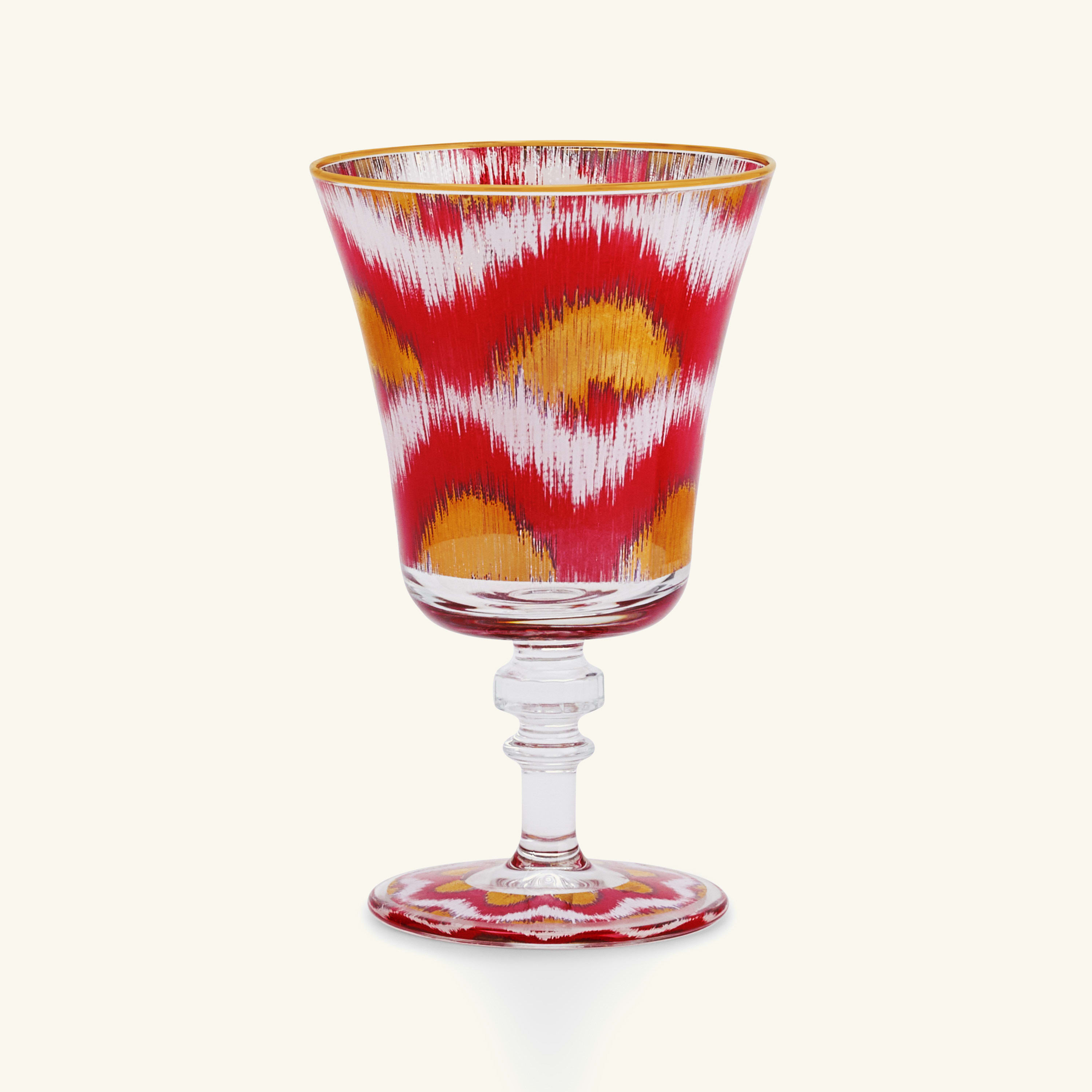 

Ikat Red And Gold Glass Goblet