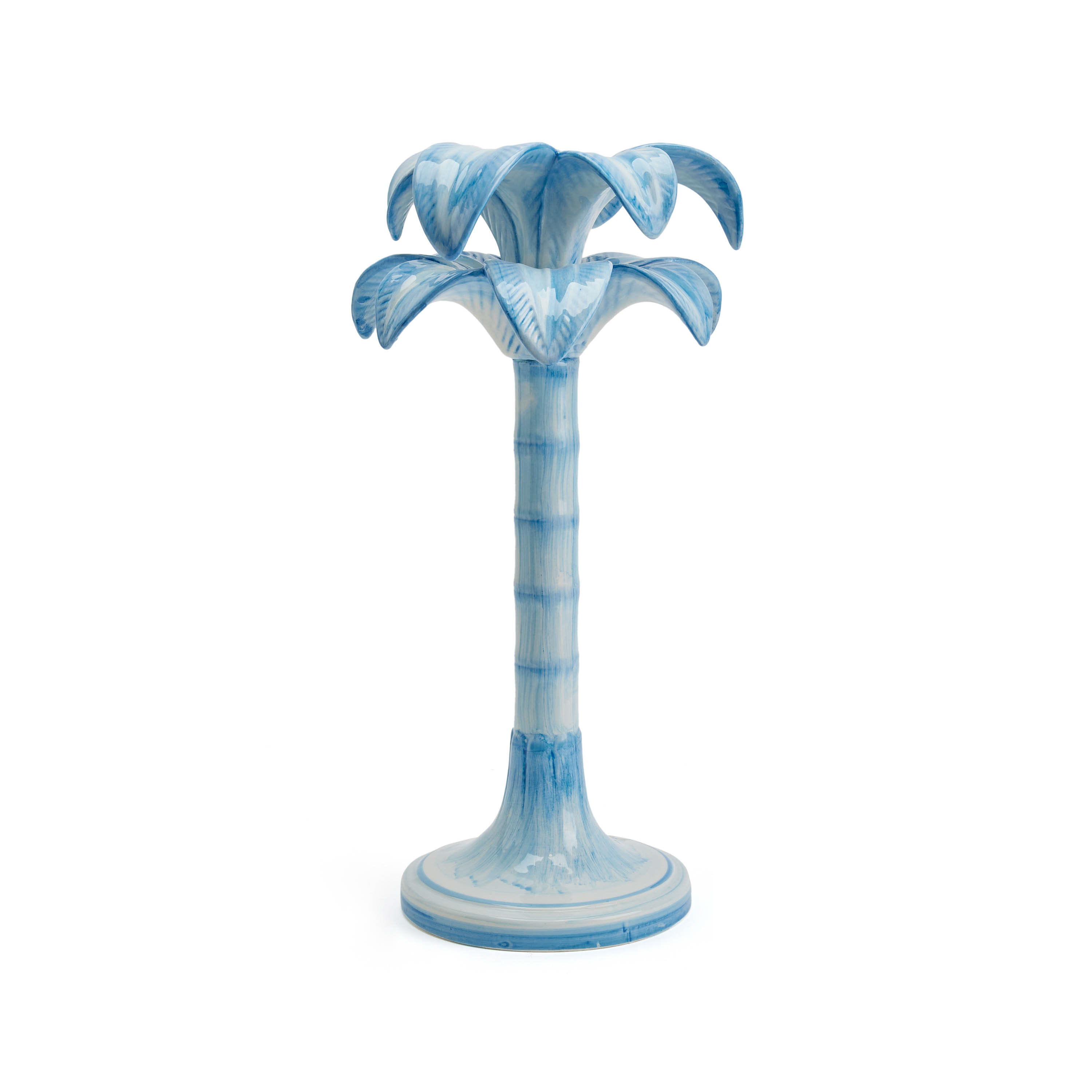 

Palm Trees Candle Holder - Blue - Large