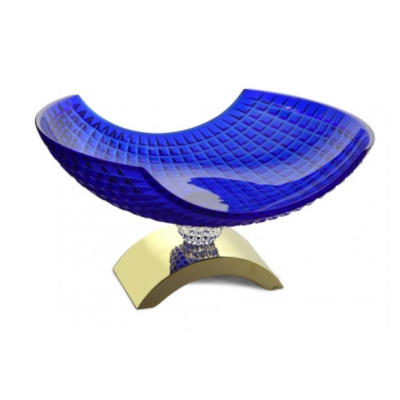 

Mario Cioni & C Luxe Blue Bowl With Gold Base