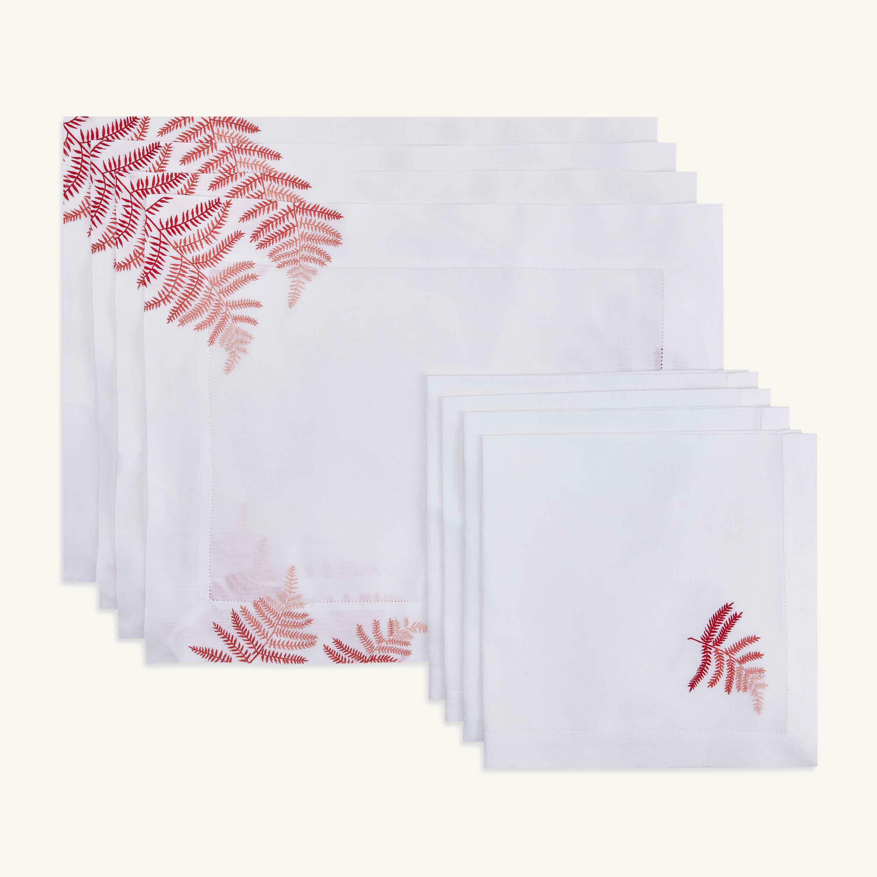 

Fougeres Set Of 4 Placemats & Napkins