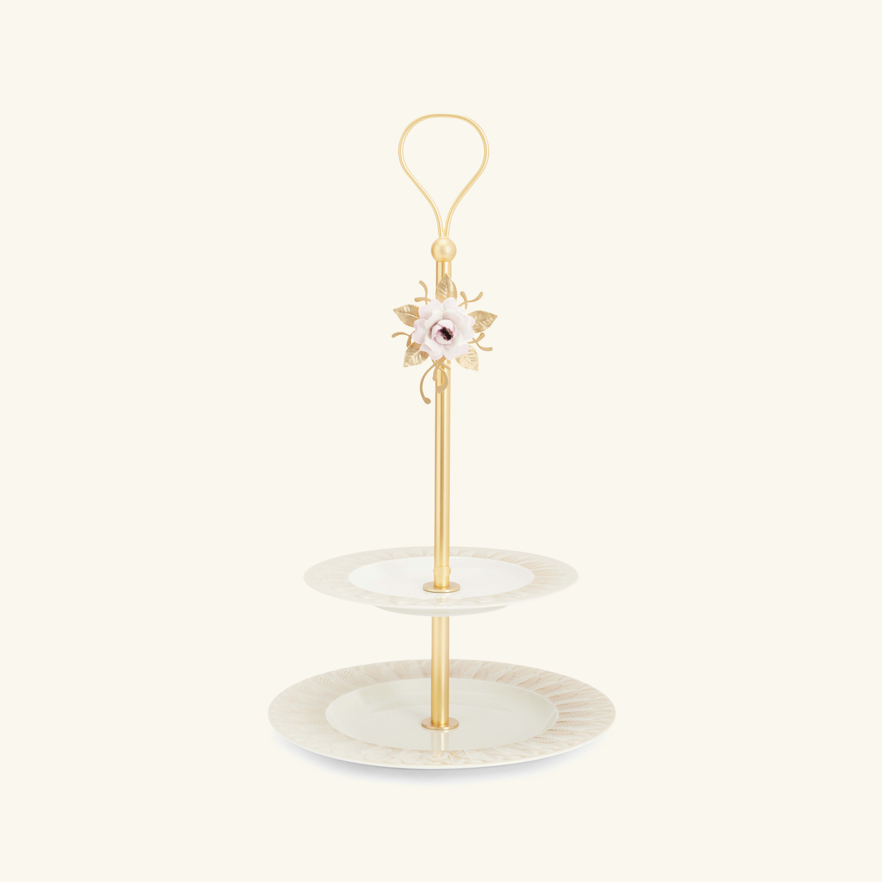 

Peacock Extravaganza Gold & Caramel 2-tier Cake Stand